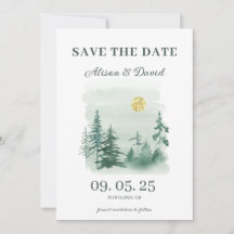 Rustikales Pine Tree Foto Hochzeit speichern das D