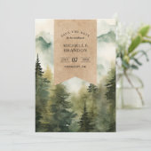 Rustikales Pine Tree Mountain - Nature Adventure F Save The Date (Stehend Vorderseite)