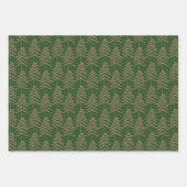 Rustikales Pine Tree Muster Green Gold Geschenkpapier Set (Vorderseite)
