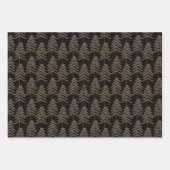 Rustikales Pine Tree Muster Schwarzes Gold Geschenkpapier Set (Vorderseite 3)