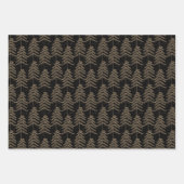 Rustikales Pine Tree Muster Schwarzes Gold Geschenkpapier Set (Vorderseite)