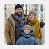 Rustikales Pine Trees Monogram Weihnachtsgebäck Fo Ornament Aus Metall (Rückseite)