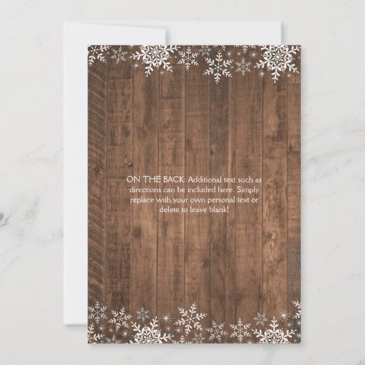 Rustikales Pine Trees & String Lights Weihnachtsfe Einladung (Rückseite)