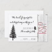 Rustikales Pine Wedding RSVP (Vorne/Hinten)