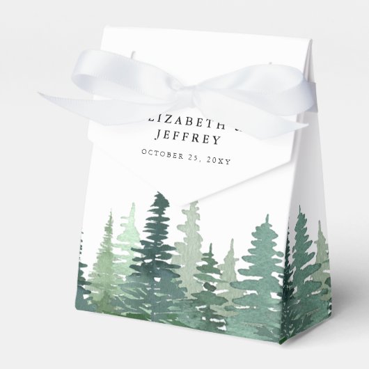Rustikales Pine Winter Wedding Gefallen Box Geschenkschachtel (Vorderseite)