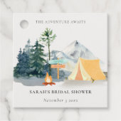 Rustikales Pine Woods Camping Mountain Brautparty Geschenkanhänger (Vorderseite)