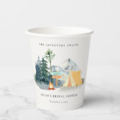 Rustikales Pine Woods Camping Mountain Brautparty Pappbecher (Vorderseite)