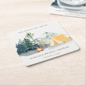 Rustikales Pine Woods Camping Mountain Brautparty Rechteckiger Pappuntersetzer (angewinkelt)