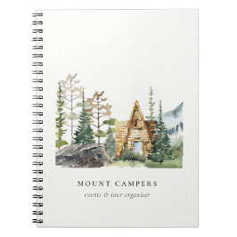 Rustikales Pine Woods Watercolor Camping Mountain  Notizblock