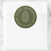 Rustikales Pinecone-Rundrücksendetikett Runder Aufkleber (Tasche)