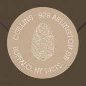 Rustikales Pinecone-Rundrücksendetikett Runder Aufkleber