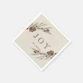 Rustikales Pinecone Weihnachtsbuch Serviette (Ecke)