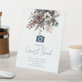 Rustikales Pinecones Gästebuch Hochzeit Sockelschild (In SItu)