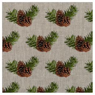 Rustikales Pinecones und Niederlassungen Stoff