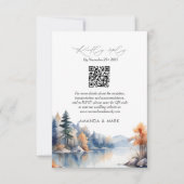 Rustikales Pinienbäume Abenteuer Hochzeit RSVP Karte (Vorderseite)