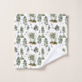 Rustikales Pinienbaummuster Badhandtuch Set (Waschlappen)