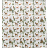 Rustikales Pinienbaummuster Duschvorhang (Vorderseite)