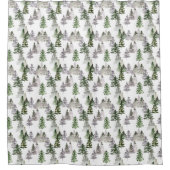 Rustikales Pinienbaummuster Duschvorhang (Vorderseite)