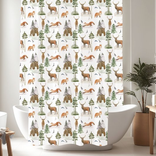 Rustikales Pinienbaummuster Duschvorhang