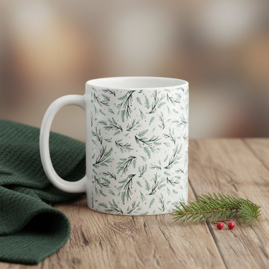 Rustikales Pinienbranchenmuster Kaffeetasse