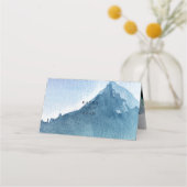 Rustikales Piniengebirge Hochzeitsplatz Platzkarte (Rückseite)