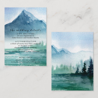 Rustikales Piniengebirge Hochzeitssaal Begleitkarte