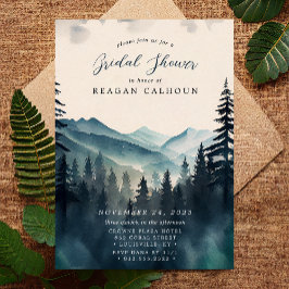 Rustikales Pinienwald Brautparty Einladung