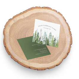 Rustikales Pinienwald-Logo Quadratische Visitenkarte