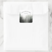 Rustikales Pinienwald-Logo Quadratischer Aufkleber (Tasche)