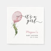 Rustikales Pink Balloon Baby Showküche Napkins Serviette (Vorderseite)