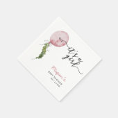 Rustikales Pink Balloon Baby Showküche Napkins Serviette (Ecke)