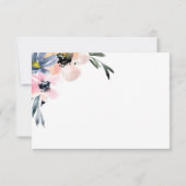 Rustikales Pink & Blue Aquarell Blumenstrauß RSVP Karte (Rückseite)