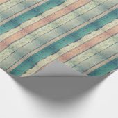 Rustikales Pink & Blue Holz Grain Wrapping Paper Geschenkpapier (Ecke)