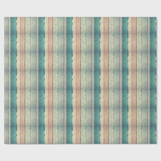 Rustikales Pink & Blue Holz Grain Wrapping Paper Geschenkpapier (Flach)