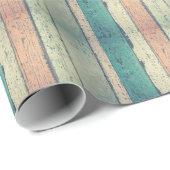 Rustikales Pink & Blue Holz Grain Wrapping Paper Geschenkpapier (Rolleneckpunkt)