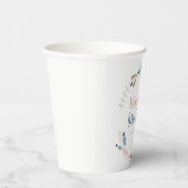 Rustikales Pink Blue Pastel Botanical Baby Dusche Pappbecher (Rechts)