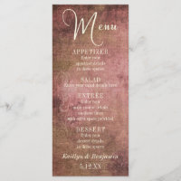Rustikales Pink & Burlap Vintage Hochzeitsmenü