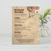 Rustikales Pink Cowgirl Bachelorette Itinerary Einladung (Stehend Vorderseite)