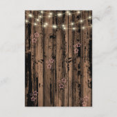 Rustikales Pink Cowgirl Hutelhut Baby Dusche Begleitkarte (Rückseite)