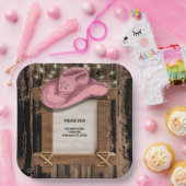 Rustikales Pink Cowgirl Hutelhut Baby Dusche Pappteller (Party)