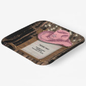 Rustikales Pink Cowgirl Hutelhut Baby Dusche Pappteller (Gewinkelt)