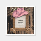 Rustikales Pink Cowgirl Hutelhut Baby Dusche Serviette (Vorderseite)