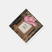 Rustikales Pink Cowgirl Hutelhut Baby Dusche Serviette (Ecke)