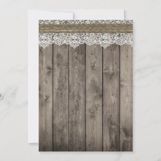 Rustikales Pink Daisy Floral White Lace Brautparty Einladung (Rückseite)