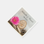 Rustikales Pink Daisy Woods Wedding Serviette (Ecke)