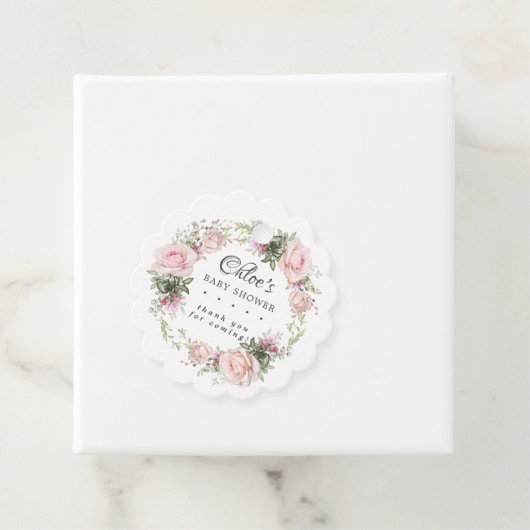 Rustikales Pink Floral Baby Dusche Danke Geschenkanhänger (Beispiel)