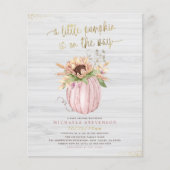 Rustikales Pink & Gold Pumpkin Girl Baby Dusche (Vorderseite)