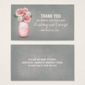 Rustikales Pink Mason Jar DIY Gastgeschenk Hochzei (Vorne & Hinten)