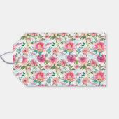 Rustikales Pink Peony Floral Brautparty Geschenkanhänger (Rückseite Horizontal)