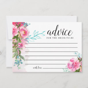 Rustikales Pink Peony Floral Hinweiskarte